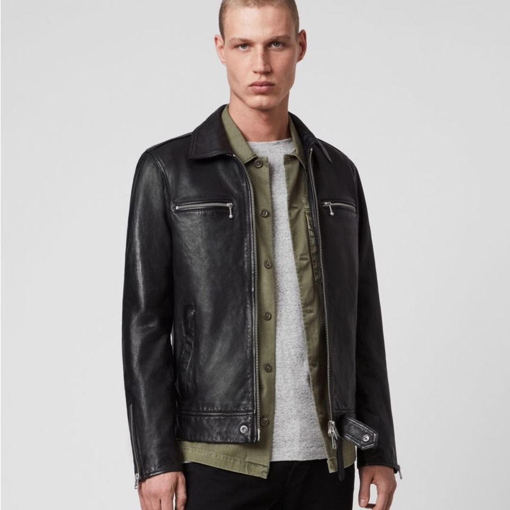 All Saints Maya Leather Jacket M